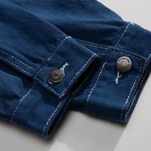 Mens Casual <b>Denim</b> <b>Jacket</b> 100 Percent Cotton Solid Breathable Quick Dry <b>Lightweight</b> Daily Wear - Product Image 4