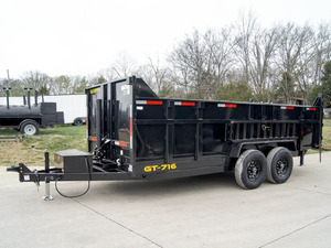 Remolque Volquete Telescópico de 7x16 Pies con Laterales de 3 Pies con Recubrimiento en Polvo (2) Ejes de 7K GVWR para Tractor Agrícola Componentes Principales Motor de Engranajes Inclinado - Product Image 2