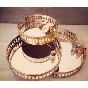 Plateau en métal nickelé de forme rectangulaire pour hôtel et restaurant Plateaux de service en métal Plateau en métal en acier inoxydable - Product Image 3