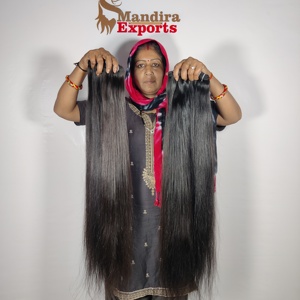 Wholesale Double Weft Natural Silky Straight <b>Bundles</b> Unprocessed Virgin Manufacturer Indian Vendor Temple Human Hair Extensions - Product Image 3