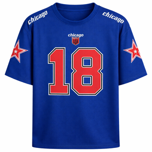 Maillot de football américain en gros |   T-shirt imprimé 100% polyester |   Vêtements de sport respirants pour l'été |   Logo personnalisé de haute qualité - Product Image 2