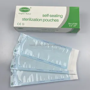Popüler kendinden sızdırmazlık sterilizasyon kesesi tıbbi ambalaj 3 tarafı kaynaklı torba