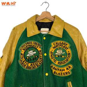 Chaqueta universitaria bordada con parches de chenilla roja personalizada para hombre, cuello levantado para invierno, bombardero, vuelo, béisbol, estilos Letterman - Product Image 2