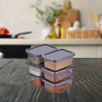 Set van 12 rechthoekige transparante milieuvriendelijke moderne voedselbewaarbakken, koelkastorganizer, stapelbare plastic containers met handgrepen