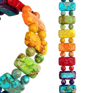 Bracelet double élastique en résine multicolore rond de 10 à 20 mm, bijoux bohèmes faits à la main pour femmes, vente en gros - Product Image 5