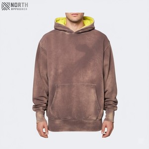 Sudaderas con Capucha de Invierno para Hombre de Alta Calidad, Personalizadas, con Efecto Desteñido, Secado Rápido, Transpirables, de Forro Polar Térmico, con Bolsillo, 180g, Servicio OEM - Product Image 4