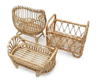 Panier de Moïse en bois artisanal haut de gamme pour poupée, berceau, porte-bébé, mobilier d'extérieur pour garderie et école