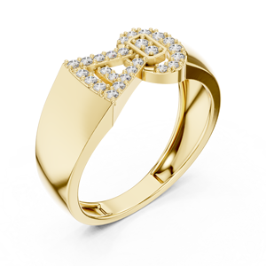 Bague de fiançailles en diamant rond avec un design élégant inspiré d'un nœud |   Bijoux fins de luxe pour les propositions de mariage - Product Image 5