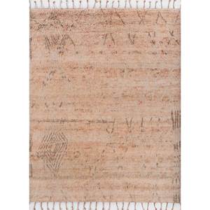 Alfombra de Lana Anudada a Mano Zuri, Diseño Abstracto Rectangular con Rayas Rojas y Naranjas, para Entrada o Pasillo, 9x12, Modelo AKWL-7232, para Habitación de Adolescentes - Product Image 4