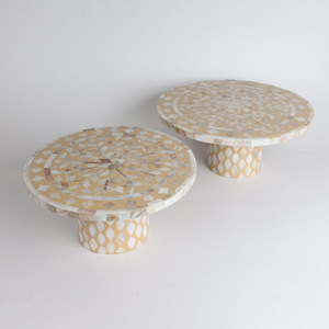 Elegante centro de mesa Decoración de mesa madre de perla con incrustaciones de pastel soporte al por mayor soportes de postre - Product Image 2