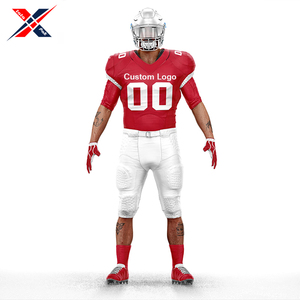 High Quality Red <b>White</b> Breathable Customizable Adult American <b>Football</b> Uniform Popular Sport Team Wear with Plus Size Feature - Product Image 4
