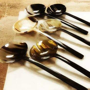 Cuillère à corne naturelle de buffle de Style ange la plus vendue Cuillère à café Caviar en corne de boeuf de meilleure qualité à bas prix par l'artisanat en croissant - Product Image 5