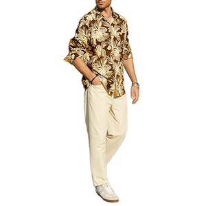 ชุดเดรสแขนยาวเข้ารูปสำหรับผู้ชายผู้หญิงเสื้อฮาวายลายตารางลายตารางลายสก็อตพิมพ์ลายสำหรับงานปาร์ตี้ - Product Image 1