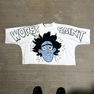 เสื้อยืดคอตตอน 220 แกรม ขายส่ง สไตล์วินเทจฟอกสี พร้อมโลโก้สกรีน พิมพ์ลายทรงโอเวอร์ไซส์ ทรงบ็อกซี่ ดีไซน์ครอป ทรงหลวม - Product Image 3