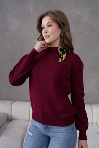 Fabricante de ropa de mujer Bufanda de manga larga Cuello Prendas de punto Suéter Otoño Invierno Nuevo estilo Prendas de punto Oportunidad al por mayor - Product Image 3
