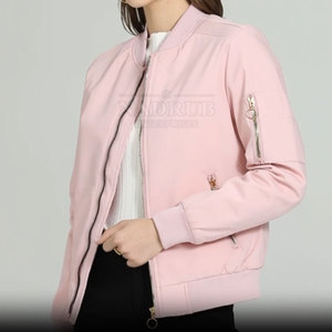 Chaqueta Bomber para mujer con cintura ajustable y cremallera frontal completa Chaqueta Bomber elegante para mujer con textura suave - Product Image 5