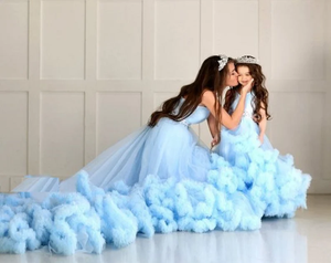 Vestido largo personalizado de recepción Twirl Tutu Maternidad Shoot Trail Vestido de Baby Shower Vestido volador para mujer - Product Image 2