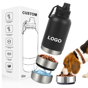 Bottiglia d'Acqua <span class=keywords><strong>per</strong></span> Cani 3-in-1 Portatile Personalizzata da 32oz in Acciaio Inossidabile Pieghevole <span class=keywords><strong>per</strong></span> Animali Domestici - Product Image 1