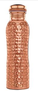 ACUBE INDUSTRIES Set 1 Hammered Copper <b>Bottle</b> 1000ml Capacity High Thermal Insulation Performance Lid Handgrip Direct <b>Drinking</b> - Product Image 3