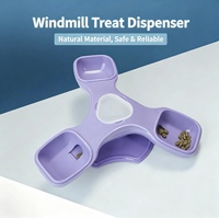 Distributeur de friandises en forme de moulin à vent avec ventouse, jouet interactif pour chien, distributeur lent, jouet de puzzle pour chat, jouets pour animaux de compagnie, ensemble coloré en gros