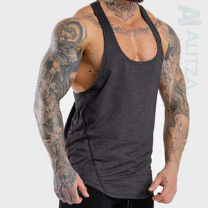 Gimnasio desgaste Crop Stringer para hombres sin mangas tanque Muscle Fit entrenamiento culturismo Atlético Fitness chaleco - Product Image 3