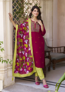 Kurti pour femmes en mousseline douce à impression numérique, travail manuel, séchage rapide, pour adultes, vêtements indiens et pakistanais pour les fêtes, exporté par Dhwaja - Product Image 3