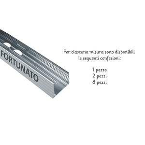 Poteau en C robuste en acier galvanisé de 1 m pour plaques de plâtre, 2 pièces, dimensions 27 x 48 x 27 mm, résistant, pack de canaux... - Product Image 2