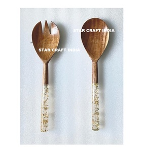 Handmade Flatware <b>Salad</b> <b>Server</b> in Wholesale Price Wooden <b>Salad</b> <b>Server</b> With Enamel Coated Handle Spoon for Serving <b>Salads</b> - Product Image 1