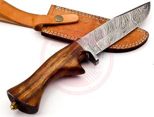 Cuchillo de caza de acero damasco, mango de madera, cuchillos de caza para acampar con mango de madera, cuchillos personalizados - Product Image 4