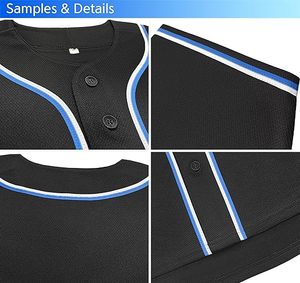 Nouveau hommes décontracté bouton Baseball maillot respirant à manches courtes sport d'équipe actif uniforme Sublimation Technique Baseball maillot - Product Image 4
