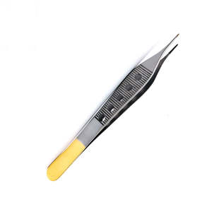 Fórceps de tejido marrón Adson de alta precisión con dientes TC 7x7 puntas dentadas finas delicadas para uso quirúrgico duradero de grado médico - Product Image 1