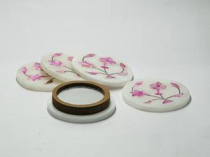 Lujoso espejo de mármol con incrustaciones de madreperla, diseño de flores, calidad estándar con acabado pulido para regalos - Product Image 2