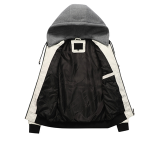 Veste de motard automne hiver pour hommes avec col montant manteau à capuche en cuir PU de haute qualité broderie de Logo personnalisé pour la moto - Product Image 4