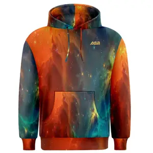 Toptrend Gesublimeerde Hoodie Voor Heren 100% Polyester Ademende Fleece Melkachtig Ontwerp Sweatshirt Met Capuchon Oem Service Sialkot