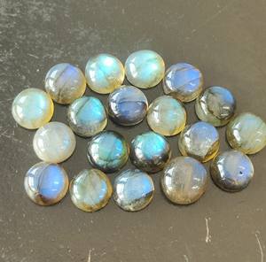 Vente en gros de cabochons ronds en labradorite et pierre de lune naturelle de 2 mm à 30 mm, à dos plat, pierres précieuses en vrac avec jeu de couleurs pour la fabrication de bijoux - Product Image 3