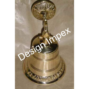 Campana Decorativa de Latón Antigua para Montar en la Pared, Diseño de Ancla de Barco, Estilo Vintage, Artesanía Metálica - Product Image 6