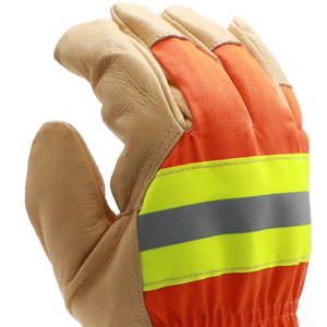 Guantes de seguridad industrial aprobados por la CE, guantes de trabajo de construcción certificados EN388 con forro de algodón de cuero de oveja y cabra, entrega rápida - Product Image 2