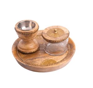 Brûleur d'encens en bois de mangue de Style dame de luxe imprimé à la main Bakhoor Mubakhara diffuseur d'aromathérapie religieuse à la maison - Product Image 1