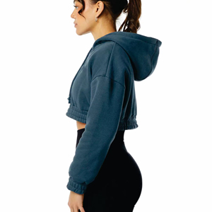 Taille haute à manches longues cordon de serrage hauts pulls à capuche et pantalons de survêtement costume vêtements de sport ensembles 2 pièces - Product Image 5