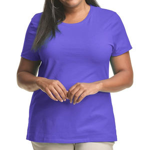 Camisetas Casuales de Verano para Mujer, de Alta Calidad, con Logotipo Personalizado Bordado, Tallas Grandes, Mangas Cortas, Cuello Redondo, 100% Algodón - Product Image 1