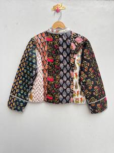 เสื้อโค้ทผ้าปะต่อสำหรับผู้หญิงสไตล์โบฮีเมียนเสื้อโค้ทลำลองแบบปะต่อสำหรับผู้หญิงอินเดียใส่ได้ทุกฤดู - Product Image 4