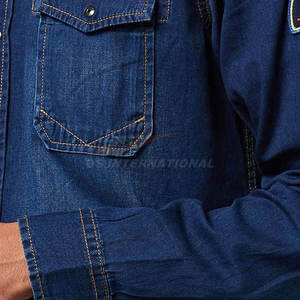 เสื้อยีนส์ผ้าฝ้าย100% โอเวอร์ไซส์ทรงเข้ารูปสำหรับผู้ชายเสื้อยีนส์ระดับพรีเมียมจากปากีสถาน - Product Image 6