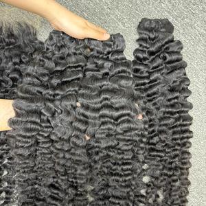 Meilleure qualité Super Double dessiné cambodgien bouclés trame cheveux 100% vierge Remy cheveux humains Machine Double trame un donneur cheveux bruts - Product Image 3