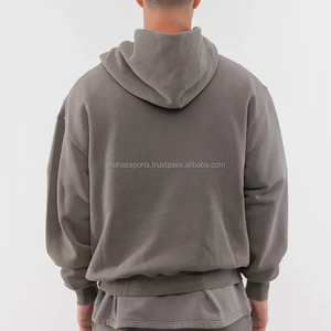 Custom Logo Heavyweight <b>Oversize</b> Pullover <b>Hoodie</b> for <b>Men</b> XL <b>Fleece</b> Material Embossed Printing Drop Shoulder Hooded Sweatshirt - Product Image 2