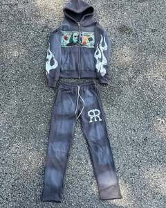 Sweat-shirt à capuche zippé abstrait pour homme avec impression de clown et de trésorerie Streetwear sweat à capuche à sublimation pour les commandes en gros - Product Image 1