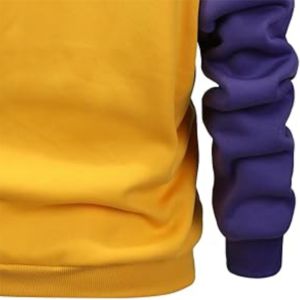 Brazo morado y amarillo parte delantera trasera sudaderas con capucha de gran tamaño cremallera 100% algodón sudaderas con capucha para hombre logotipo personalizado estampado sudaderas con capucha de algodón - Product Image 6