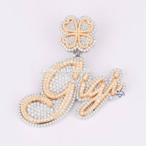 Hip Hop Diamant 14KT Or Deux Tons Bijoux Glacé Pendentif Personnalisé VVS Clarté Lab Grown Diamant IGI Certifié - Product Image 1