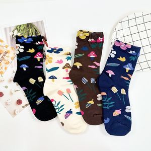 Custom Jacquard <b>Mushroom</b> Plant Patterns Crew <b>Socks</b> Breathable Cotton Men <b>Sock</b> for Men Women Retro Style Vietnam Factory - Product Image 4