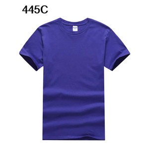 Venta al por mayor de alta calidad Color sólido 180gsm camisetas algodón logotipo personalizado impreso liso cuello redondo Camiseta 1 Deluxe mezcla camiseta - Product Image 2