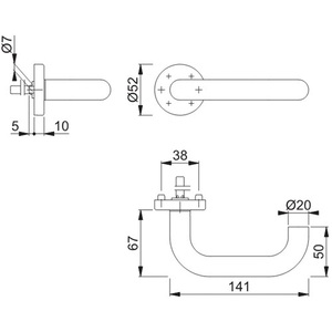 รางม่านสแตนเลส HOPPE Rosette Half Set Paris E138Z/42H รุ่น F69 แบบสี่เหลี่ยม ขนาด 10 มม. พร้อมอุปกรณ์เสริม - Product Image 3